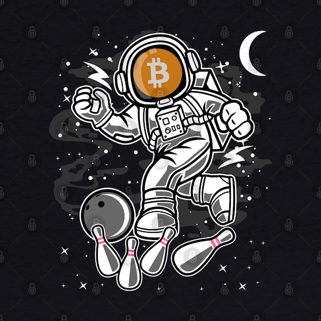 Astronaut Bowling Bitcoin BTC Coin To The Moon Crypto Token Cryptocurrency Blockchain Wallet Birthday Gift For Men Women Kids by Thingking About